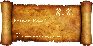 Metner Kamil névjegykártya